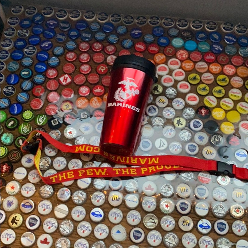 USA Marines Travel Mug and Lanyard